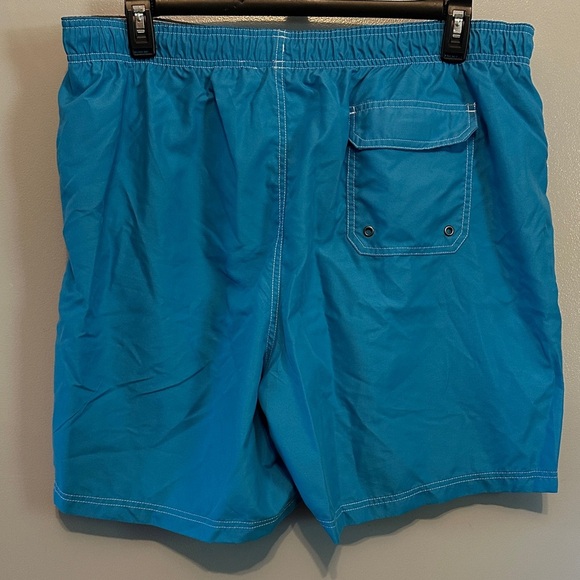 Vibrant Aqua Men's Swim Trunks - Picture 4 of 5